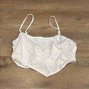 White Cropped Tank Top